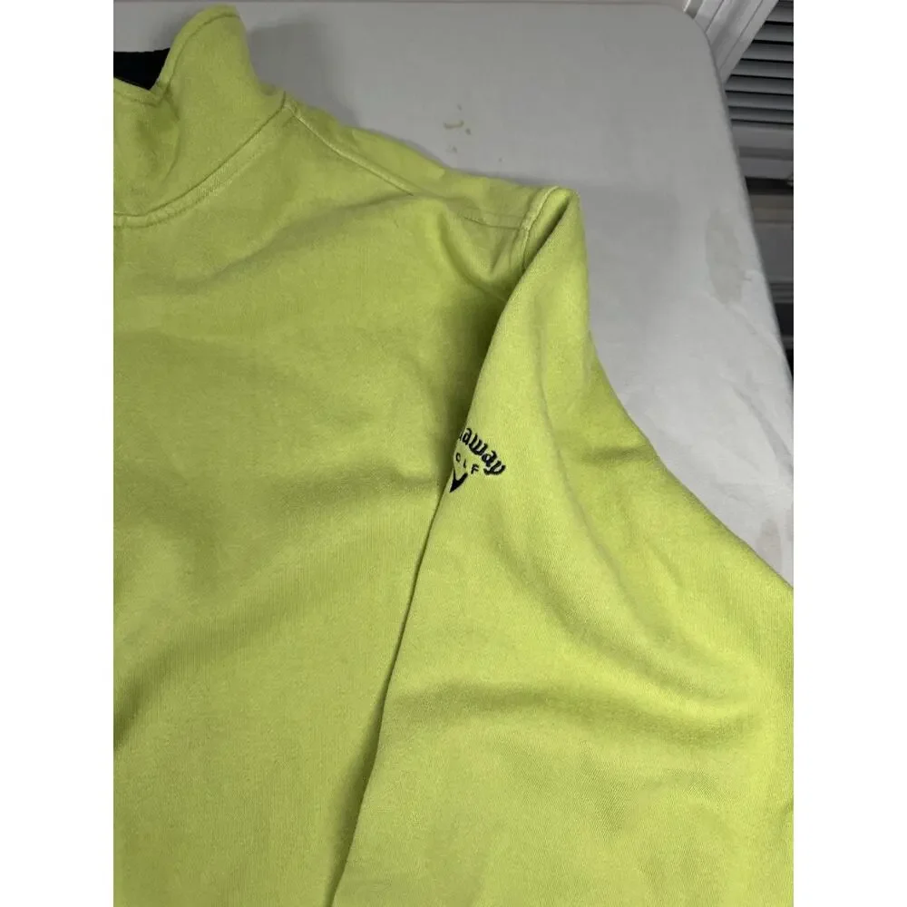 Callaway Golf Sport Quarter Zip Pullover Sweatshirt Lime Green Men’s XL